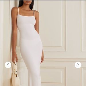 Skims Soft Lounge Ribbed Stretch Maxi Dress in color Marble (white) Size Small